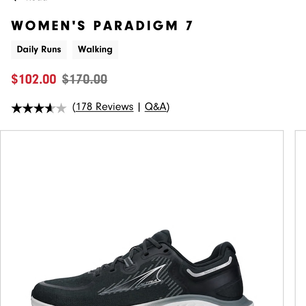 Altra Women's Paradigm 7 Black Athletic Shoes